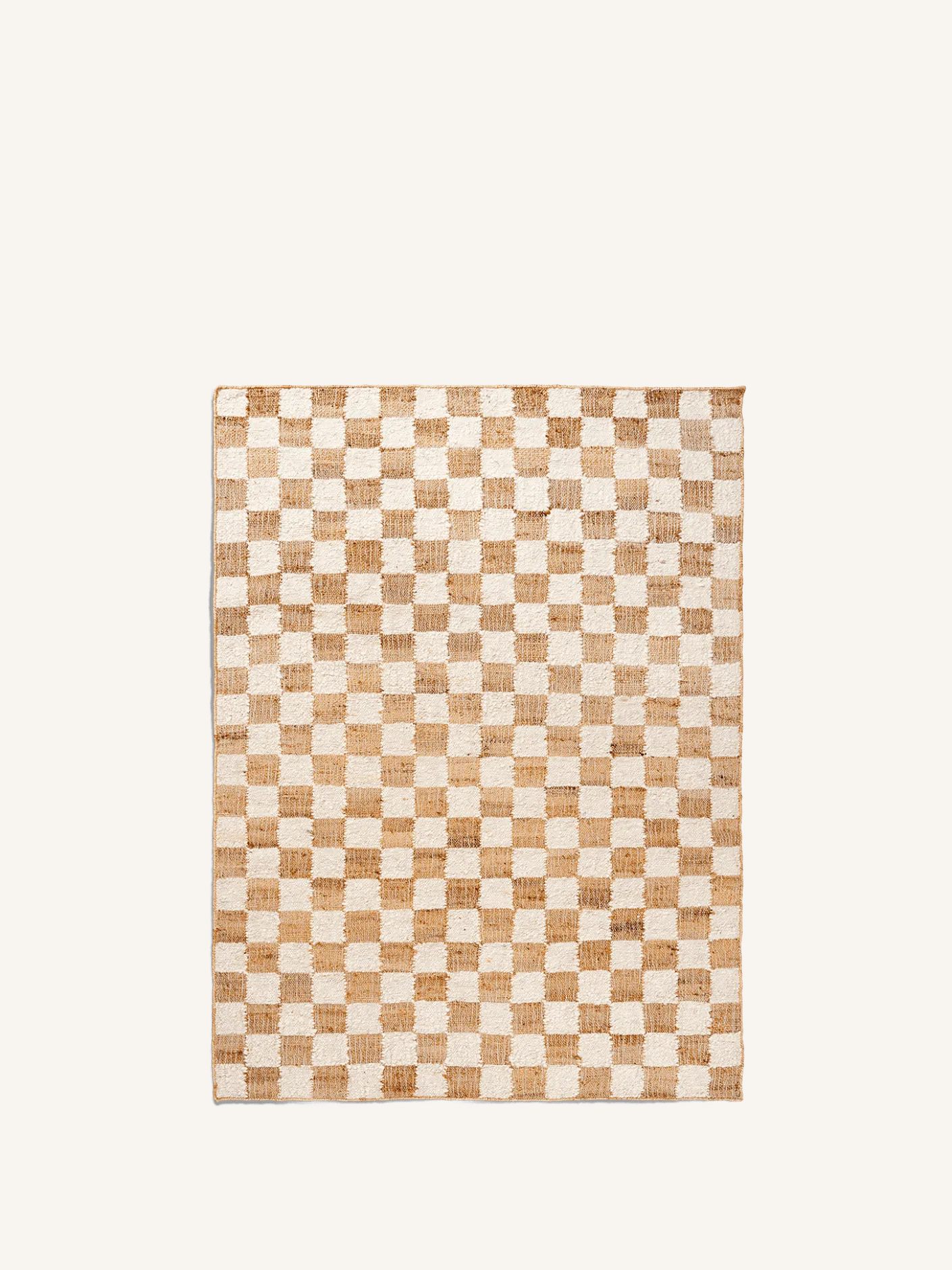 Check Wool Jute Rug
