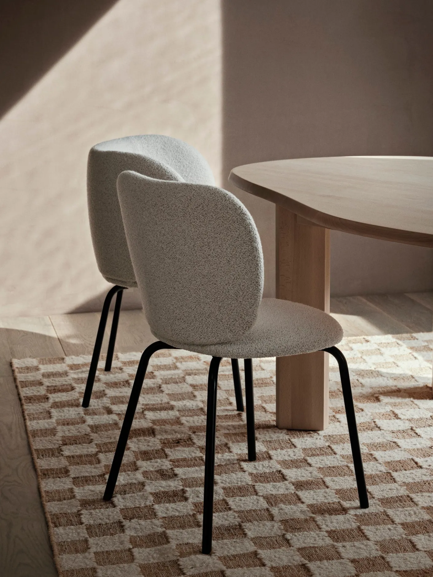 Check Wool Jute Rug