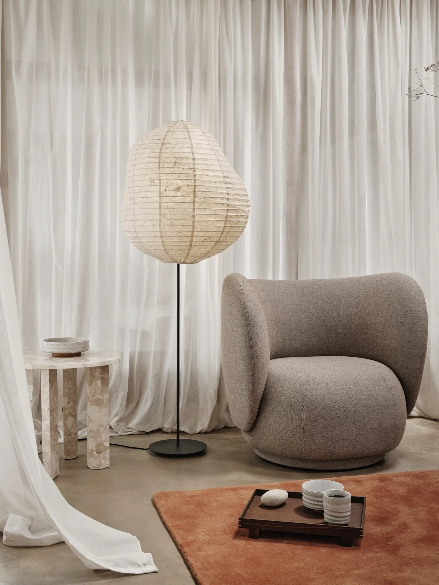 Rico Lounge Chair - Swivel - Main Line Flax