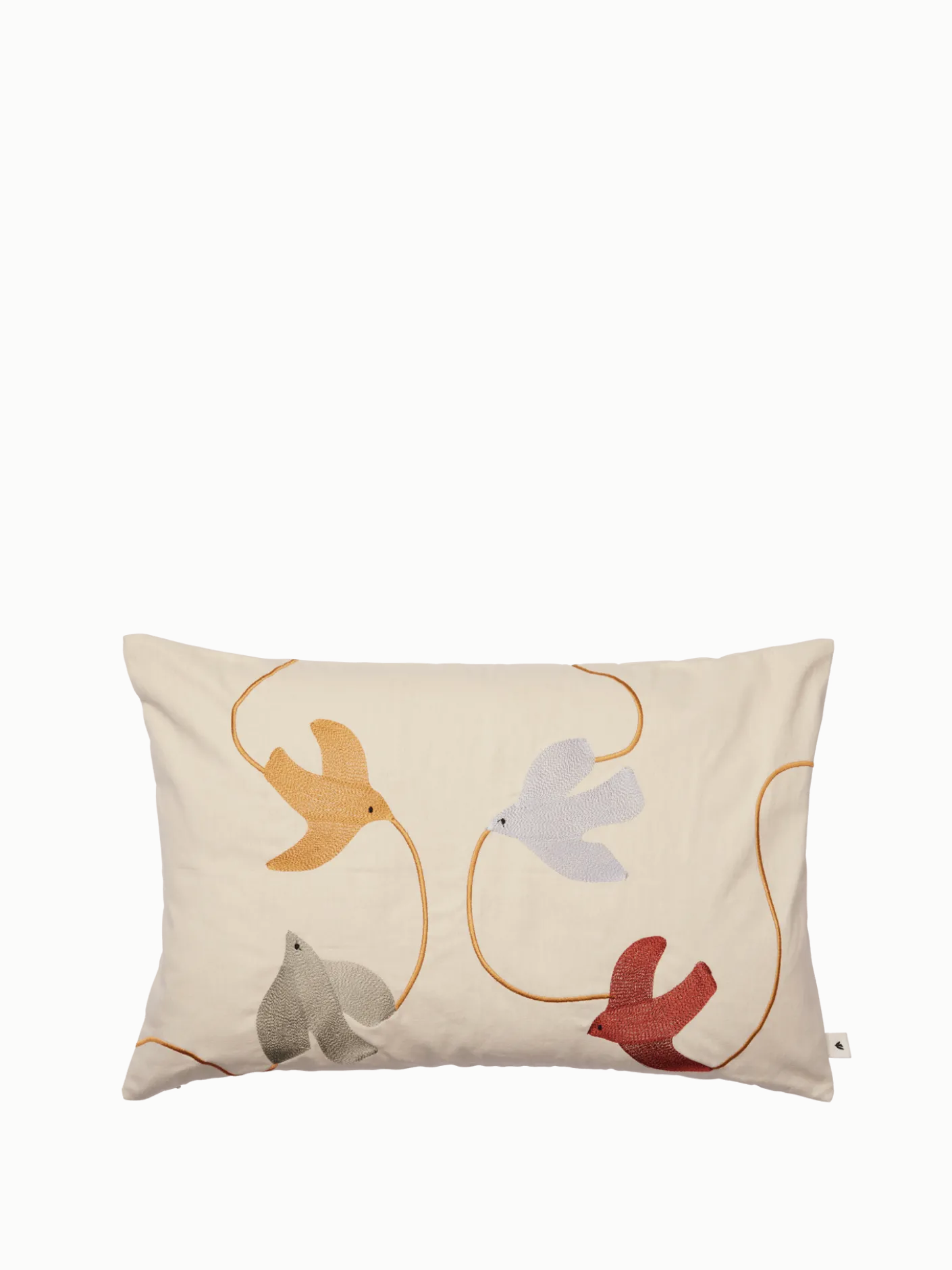 Swif Bird Embroidered Cushion - Rectangular